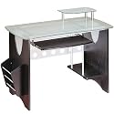 Techni Mobili Tempered Glass Computer Desk - Espresso