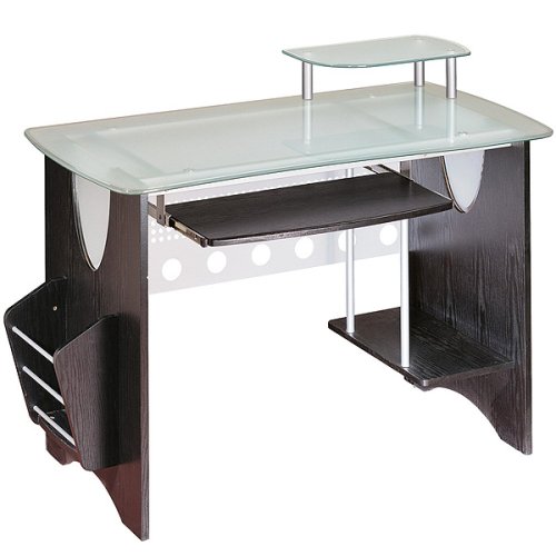 Techni Mobili Tempered Glass Computer Desk - Espresso