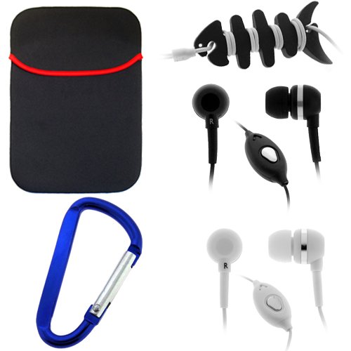 GTMax Black Neoprene 10 inch Sleeve Case + White 