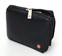 Alpine Swiss Zippered Bifold Men's Wallet with Deluxe Credit Card Flip Pocket - Genuine Lambskin Leather -Black Comes in a Gift Bag - NOW with Improved Zipper Quality