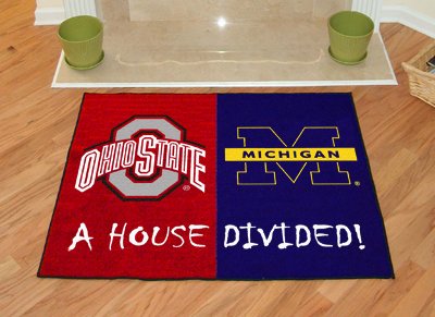 House Divided Floor Mat W Official Team Logos Ohio State
