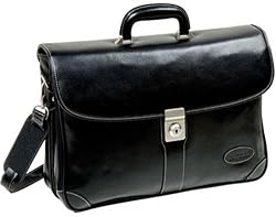 Bugatti Broadway Leather Briefcase W/stitching