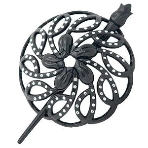 SHANY Hair Stick with Bun holder – Jet Black – Large