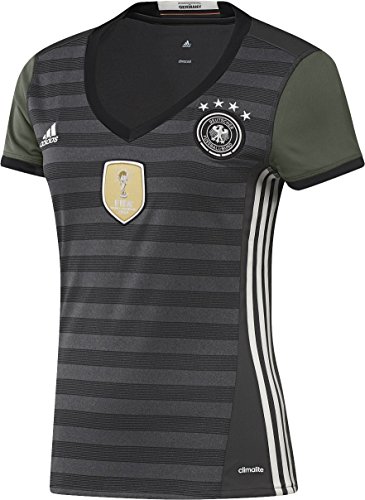 adidas Damen Trikot DFB Away Jersey, dark grey heather/off white/base green s15, S, AA0113