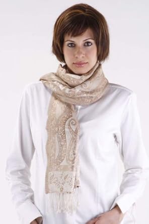 Supreme Silk Jamavar Paisley Flowers Patterns Long Scarf / Stole / Wrap 22