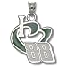 Dale Earnhardt Jr #88 Sterling Silver I HEART 88 PENDANT  ENAMELED GREEN