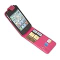 Manhattan Leather Flip Wallet Case for iPhone 4 4S-Hot Pink