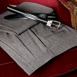 Black \ White Houndstooth Wool Flannel Trousers