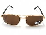 MONT BLANC SUNGLASSES DESIGNER FASHION AUTHENTIC MENS FRAME COLOR - BLACK GOLD PLATED |LENS COLOR - BROWN MB129 772