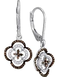 10KT White Gold 0.35 CTW-Diamond Micro-Pave Earring