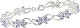 5 2/5 Carat Tanzanite Flower Bracelet in Sterling Silver, 7.5