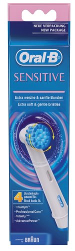 Braun Oral-B Aufsteckbürsten Sensitive 4er (für alle rotierenden Zahnbürsten von Oral-B)