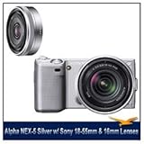 Sony Alpha NEX-5 Silver Interchangeable Lens Digital Camera, 14.2 MP APS (1 ....