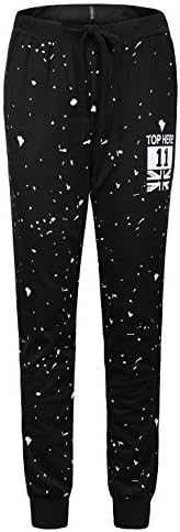 Staringirl Men's Fashion Printed Skinny Jogger Dance Sport Sweatpants (S, Black)