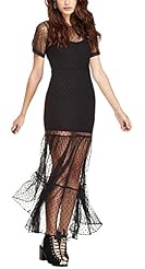 Sexy Tulle Polka Dot Print Short Sleeves Spring Summer  Dress