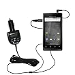 Audio FM Transmitter / Internet Music Vehicle Adapter with integrated Car Charger for the Motorola DROID - uses Gomadic TipExchange Technology