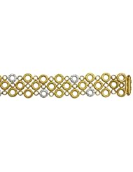 CleverEves 18Kt Yellow Gold Textured Link Bracelet