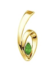 18K Yellow Gold Marquise Cut Tsavorite Pendant -- LIFETIME WARRANTY