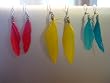Feather Earrings - Red Feather Earrings Feather Earrings - Red Feather Earrings