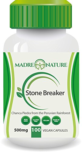 Certified Organic Chanca Piedra Dietary Supplement "Stone Breaker" - 500mg x 100 Capsules - Dissolves Kidney and Gall Stones