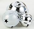 Club Pack of 72 Color Works Silver/White Bell Christmas Ornaments w/ Stars 1.5"