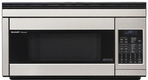 Sharp: R1874T 1.1 cu. ft. Over-the-Range Convection Microwave Oven with 850 Cooking Watts, 11 Power Levels, 8 Sensor Cook Settings, Turntable, 2-Speed Convertible Ventilation and Hood Light: Stainless Steel