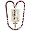 Confirmation Gift Set - Rosary - 6mm Red Beads - Length: 18" - Plaque - IMPORTED FROM ITALY