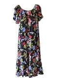 Tropical Hawaiian Print Luau Dress Muumuu Dress Ruffles OS