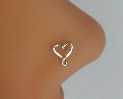 Heart Nose Ring Nose Stud Infinity Heart Helix Tragus Cartilage Earring Stud Sterling Silver