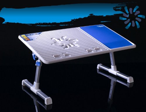 Portable Folding Laptop Table Stand Desk Bed Sofa Tray with Cooling Fan ModeE2