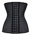Camellias Women Classic 3 Hooks Latex Waist Trainer Corset For Weight Loss Waist Cincher Body Shaper Slimmer Tummy Control Shapewear Black Plus Size,SZ1988-3-Black-4XL