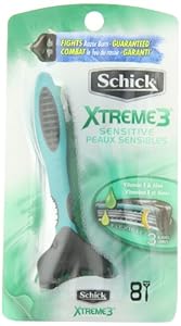 Schick Xtreme 3 Triple Blade Closeness Razors , Sensitive, 8 razors