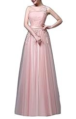 Junior Strapless One Shoulder Silk/Tulle Bridesmaid Dress/Wedding Party Dress 