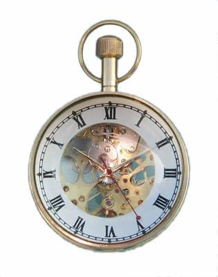 Unique Spherical DeLuxe Skeleton Face Brass Desk Clock