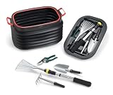 Picnic Time 6 Piece Rebel Garden Tool Kit With Expandable Plastic Bin #744-00-175