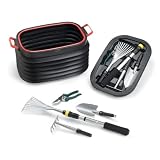 Picnic Time 6 Piece Rebel Garden Tool Kit With Expandable Plastic Bin #744-00-175 by Picnic Time