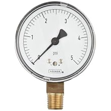 NOSHOK 200 Series Steel Dry Dial Indicating Low Pressure Diaphragm Gauge with Back Mount