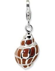 Sterling Silver 3 D Enameled Shell with Lobster Clasp Charm