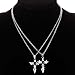 YAZILIND Jewelry Stainless Steel Double Angel Evil Wing Love Pendant Chain Couple Necklace Gift 17