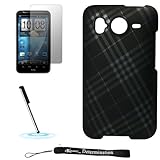 Black Smooth with Silver Plaid Design Cover / 2 Piece Snap On Crystal Prote ....