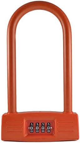 FGL LK20708 Bike Bicycle Combination U-Lock with Braided Steel Cable &amp; Mounting Bracket Combo. Military Grade Steel &amp; Components, Cut, Pick &amp; Drill Resistant Security.(red)