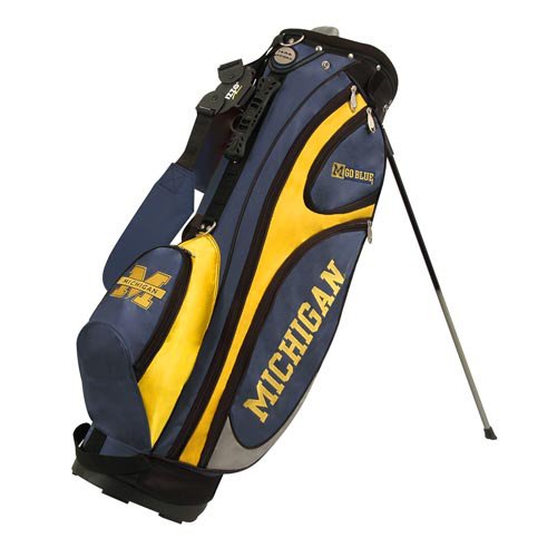 Michigan Wolverines Dark Blue-maize Gridiron Stand Golf Bag Picture