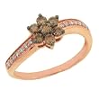 14K Rose Gold Brown and White Diamond Ring