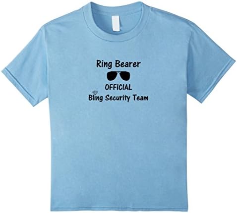 Kids Ring Bearer Official Bling Security Team Wedding T-Shirt 10 Baby Blue
