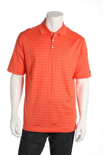 Nike Golf Orange Striped Short Sleeve Golf Polo