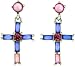 Purple Cross Dangle Earrings