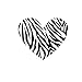 Zebra Print Stripe Heart Wall Sticker Decal Mural Art Vinyl Lettering Saying Wall Decors for Home Room