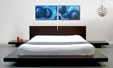 Fujian Modern Paltform Bed + 2 Night Stands Queen (Espresso)