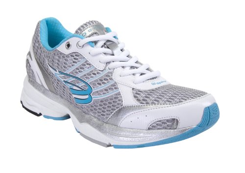 Spira Women's Odyssey Cushioned Running Shoe,White/Silver/Aquamarine,8.5 M US