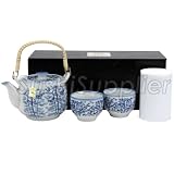 Kafuh Japan Shikino Utsuwa Tea Set- Blue Bamboos